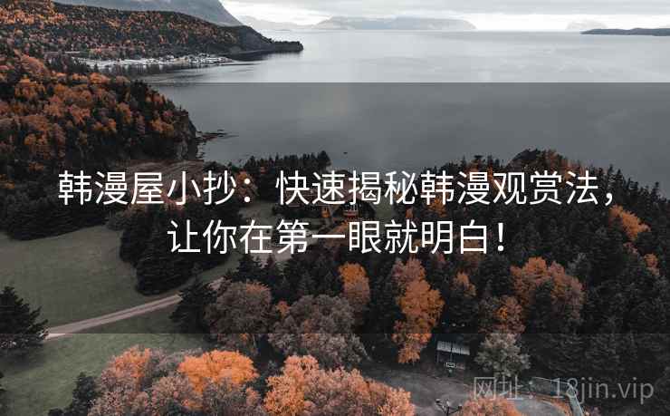 韩漫屋小抄：快速揭秘韩漫观赏法，让你在第一眼就明白！