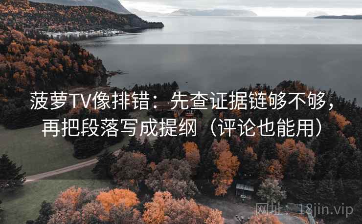 菠萝TV像排错：先查证据链够不够，再把段落写成提纲（评论也能用）