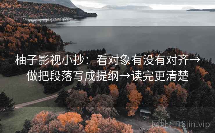 柚子影视小抄：看对象有没有对齐→做把段落写成提纲→读完更清楚